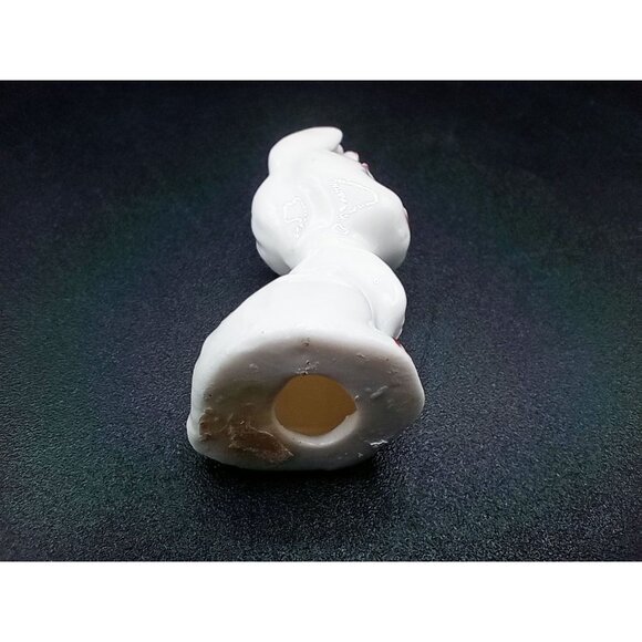 Ceramic Bunny Figurine With Pink Flower Accent Vintage 2 In Glossy Hand Painted - Picture 14 of 16